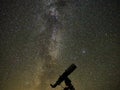 Milky way stars and Galaxies observing over telescope