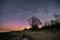 Milky way stars and meteors observing