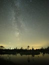 Milky way stars night sky Lyra constellation observing Royalty Free Stock Photo