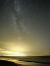 Milky way stars night sky Lyra constellation observing Royalty Free Stock Photo