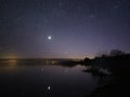 Night sky stars pleiades and venus observing