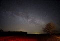 Milky way strars observing over latvian fields Royalty Free Stock Photo