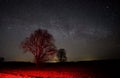 Milky way strars observing over latvian fields