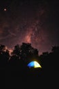 Milky way with tent