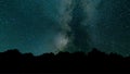 Milky Way Time Lapse Beautiful night sky. Time Lapse - Beautiful Milky Way Galaxy above Mountain Range. Night sky and Royalty Free Stock Photo