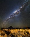 Milky way vertical panorama Royalty Free Stock Photo