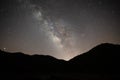 Night landscape with colorful Milky Way over Mountains Royalty Free Stock Photo