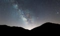 Night landscape with colorful Milky Way over Mountains Royalty Free Stock Photo