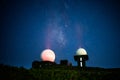 Milky Way: Watch the night view of the starry sky. The radome glows red.