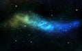 Milky way with white stars. Space background with blue nebula and stardust. Realistic cosmos texture. Galaxy backdrop Royalty Free Stock Photo