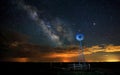 Milky Way with Windmill Royalty Free Stock Photo