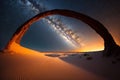 Milky Ways Reverse Arch on sand dunes in Cervantes, Australia