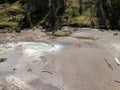 Milky white blue pool at Yellowstone National Park