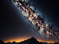 Milkyway galaxy above mountain crests