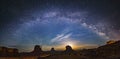 Milkyway over monument valley Royalty Free Stock Photo