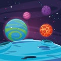 Milkyway space scenery cartoon