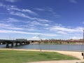 Mill Avenue Bridge over Salt Lake River, Tempe, AZ Royalty Free Stock Photo