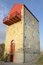 A mill building converted to modern offices. st agnes, cornwall. mining Royalty Free Stock Photo
