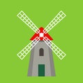 Mill building. icon in flat style isolated