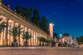 The Mill Colonnade Mlynska kolonada Neo-Renaissance building with columns and hot springs in spa town Karlovy Vary Royalty Free Stock Photo