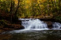 Mill Creek Falls - Long Exposure Waterfall - Autumn / Fall Scenery - Kumbrabow State Forest - West Virginia Royalty Free Stock Photo