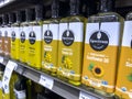 Mill Creek, WA USA - circa June 2022: Angled, selective focus on cooking oils for sale inside a Town and Country grocery store