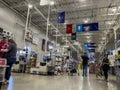 Mill Creek, WA USA - circa June 2022: Angled view of people shopping inside a Lowe`s home improvement store Royalty Free Stock Photo