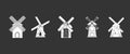 Mill icon set grey vector Royalty Free Stock Photo