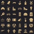 Mill icons set, simple style