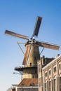 Mill `Kyck over den Dyk` in Dordrecht, The Netherlands Royalty Free Stock Photo