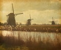 Mill Network at Kinderdijk-Elshout Royalty Free Stock Photo