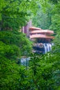 Mill Run. Pennsylvania. USA - August, 03, 2018. Fallingwater is a house built over Bear Run waterfall