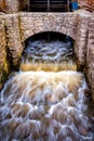 Water Being Churned by Mill Wheel