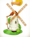 Mill. Windmill Vector icon