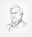 Millard Fillmore usa president vector sketch portrait