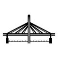 Millau viaduct bridge icon, simple black style