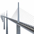 Millau Viaduct Bridge on white. 3D illustration