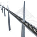 Millau Viaduct Bridge on white. 3D illustration