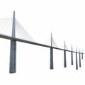 Millau Viaduct Bridge on white. 3D illustration