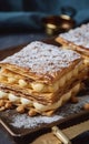 Mille feuille with champagne cream.