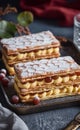 Mille feuille with champagne cream.