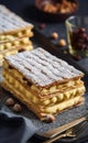 Mille feuille with champagne cream.