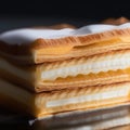 a mille-feuille pastry with layers of creamy custard