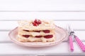Mille feuille strawberries Royalty Free Stock Photo