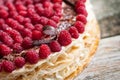 Millefeuille cake with raspberry Royalty Free Stock Photo