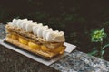 Millefeuille with vanilla cream Royalty Free Stock Photo