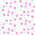 Millefleur pink small abstract seamless pattern.