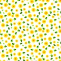 Millefleur small dense seamless pattern.