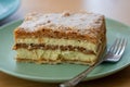 Millefoglie or mille-feuille pastry on a plate Royalty Free Stock Photo