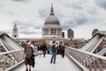 Millenium Bridge Saint Paul London Royalty Free Stock Photo